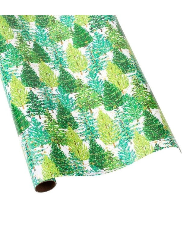 Christmas Trees With Lights White Roll Wrap 30 Inch X 8Ft-2 Inch Core