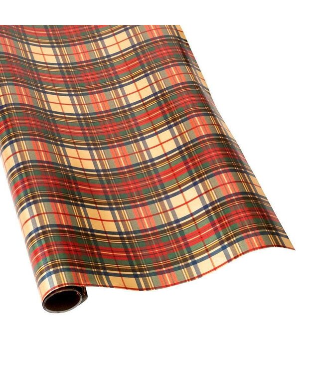 Dress Stewart Tartan Gold Foil Roll Wrap 30 Inchx 6 Ft Foil-2 Core