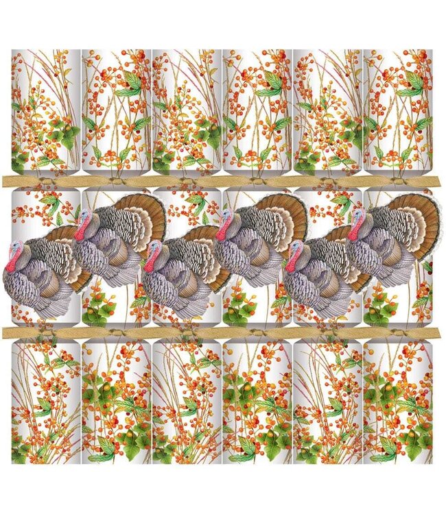 Turkey And Berries Fall Cracker 12 Inch - 6 per box