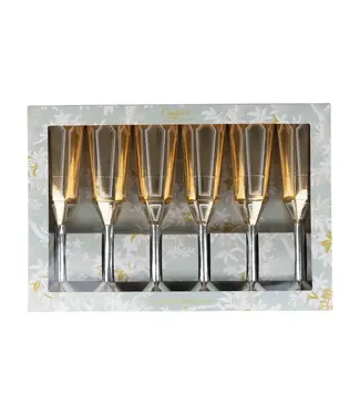 Caspari Sparkling Flutes Party Poppers 10 inch - 6 per box