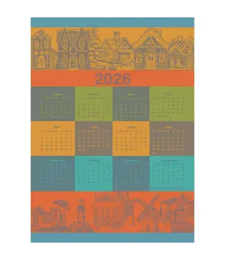 Garnier Thiebaut Calendrier 2026 Celebration Kitchen Towel, Cotton