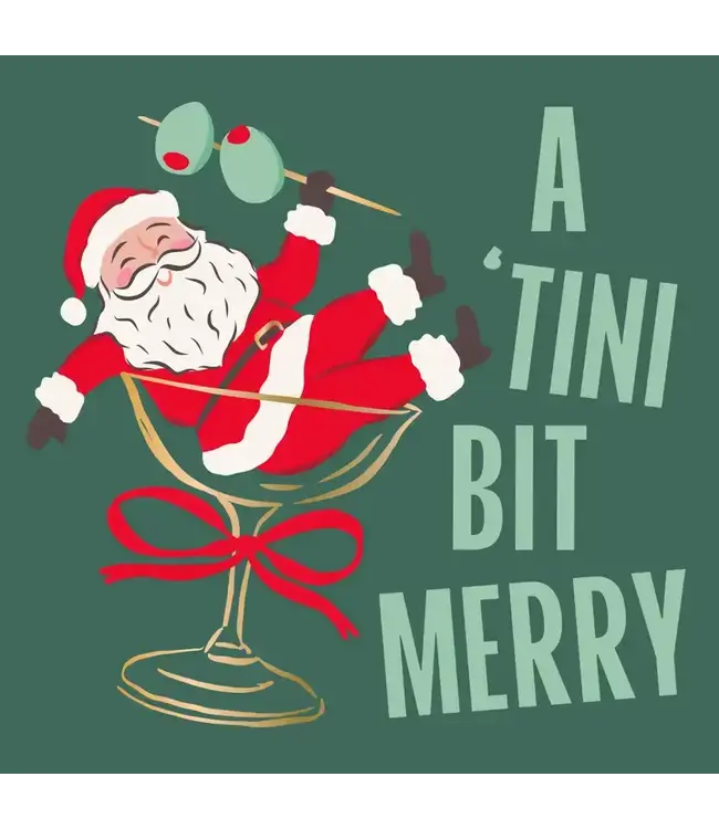 Christmas Funny Cocktail Napkins | A Tini Bit Merry - Foil