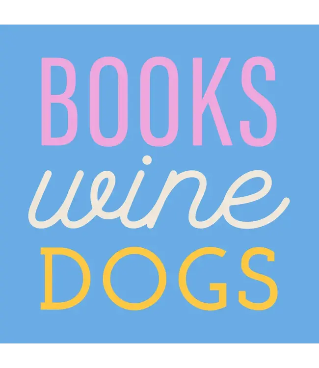 Funny Cocktail Napkins | Books Wine Dogs - 20ct