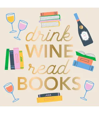 Soiree Sisters Funny Book Club Cocktail Napkins-Drink Wine Read Books-Foil