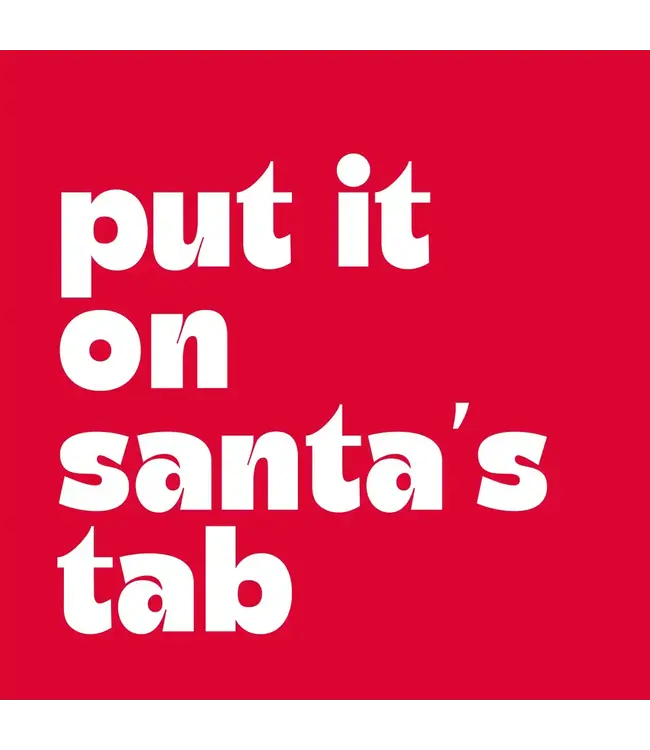 Funny Christmas Cocktail Napkins | Santa's Tab