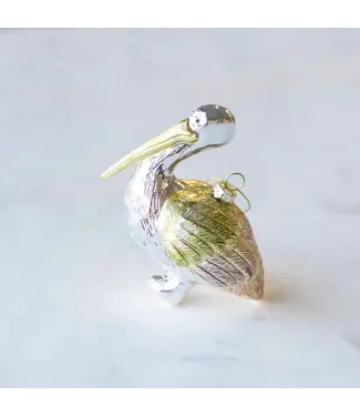 The Royal Standard Pelican Ornament  Silver  4"