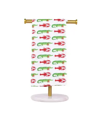 The Royal Standard Cajun Christmas Hand Towel  White/Multi  20x28