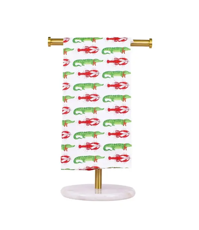 Cajun Christmas Hand Towel  White/Multi  20x28