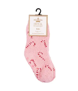 The Royal Standard Kid's Candy Cane Cutie Snuggle Socks  Light Pink