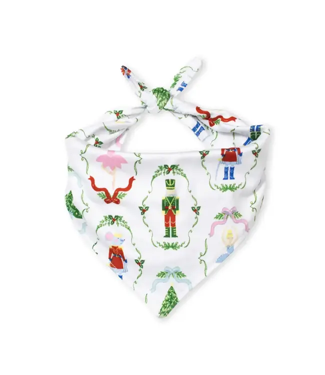 Nutcracker Waltz Dog Bandana  White/Multi