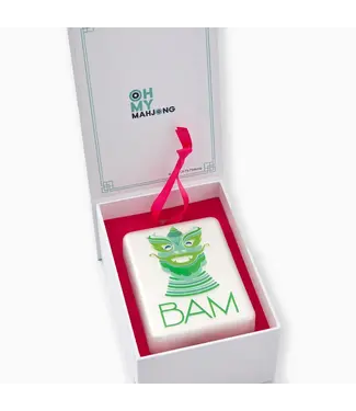 Oh My Mahjong Mint Dragon Mahjong Ornament