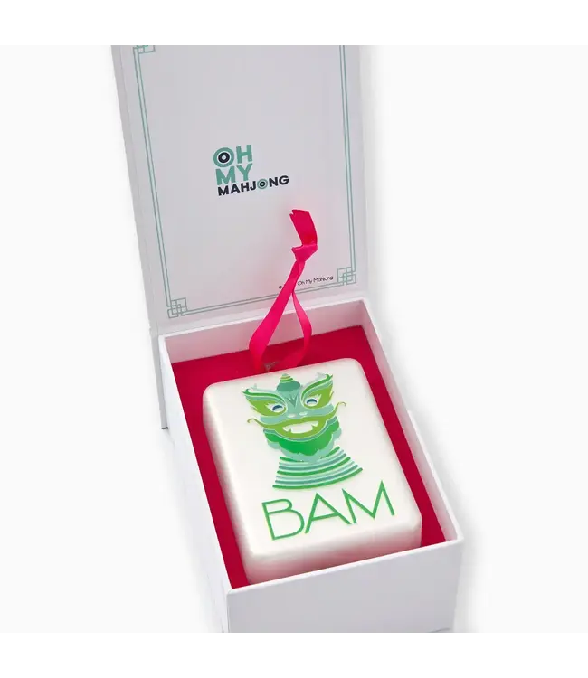 Mint Dragon Mahjong Ornament