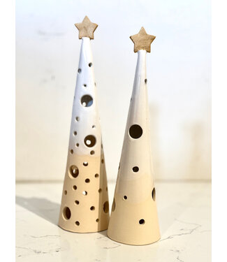 Objects in Clay Ceramic Christmas Tree Luminaries