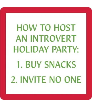 Drinks on Me Coasters Christmas Introvert Coaster
