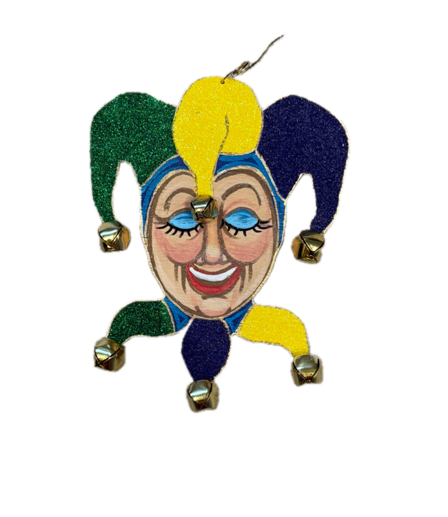 Hand Painted Wood Ornament – Jester