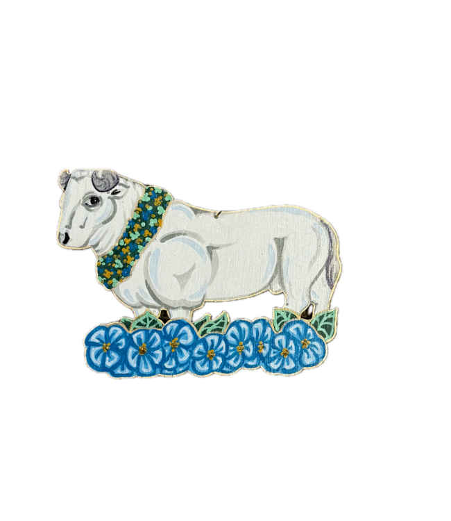 Hand Painted Wood Ornament – Beouf Gras