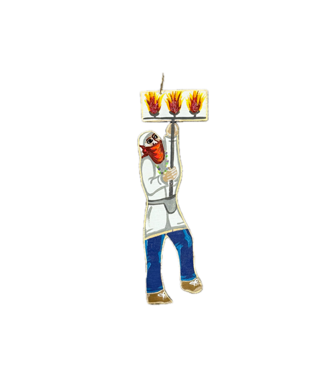 Hand Painted Wood Ornament – Flambeaux