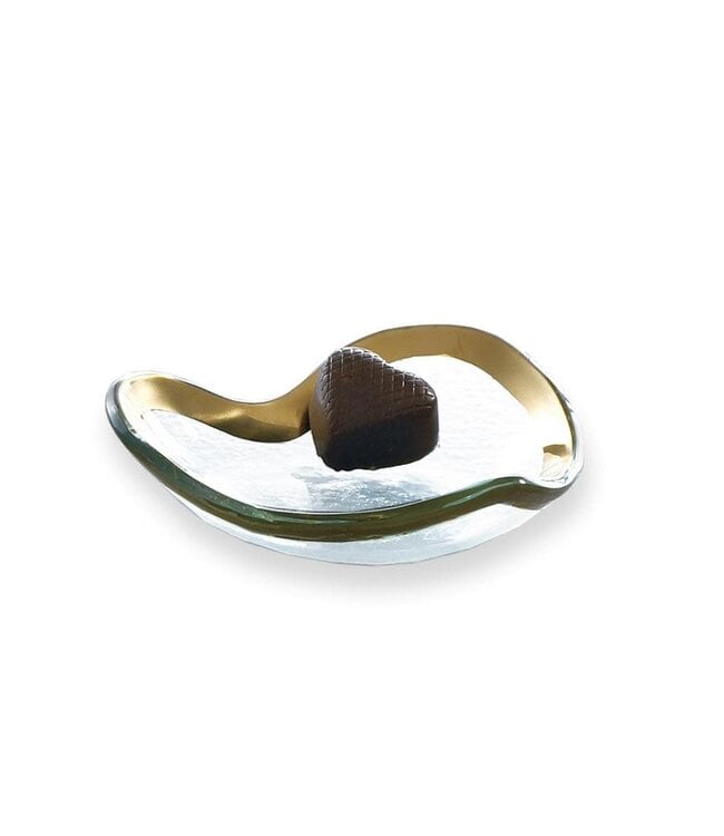 Annie Glass 5'' Heart Bowl Gold