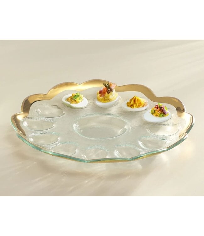 Annie Glass Roman Antique Deviled Egg Platter