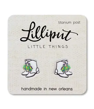 Lilliput Little Things Majorette Marching Boot Earrings // Mardi Gras