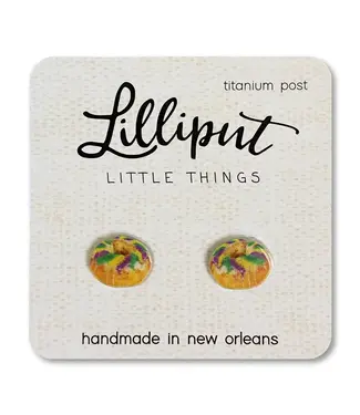 Lilliput Little Things King Cake Earrings // Mardi Gras
