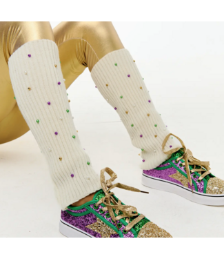SongLily Mardi Gras Pearl Leg Warmers