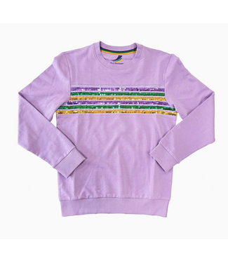 Mardi Gras Creations Youth Sequin Stripes French Terry Long Sleeve - Lavender