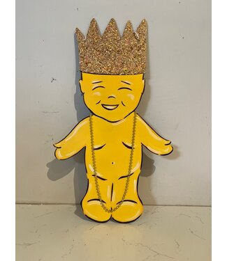Cynthia Kolls Wooden King Cake Baby Door Hanger