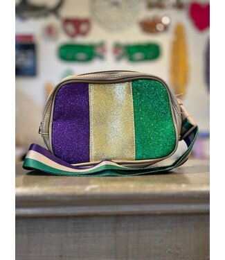 SongLily Mardi Gras Glitter Belt Bag | Gold