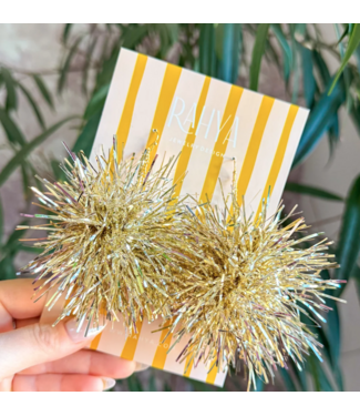 Rahya Jewelry Design Light Gold Pom Pom Earrings