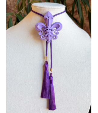 Rahya Jewelry Design Krewe of Iris Bolo Lavender with Deep Purple