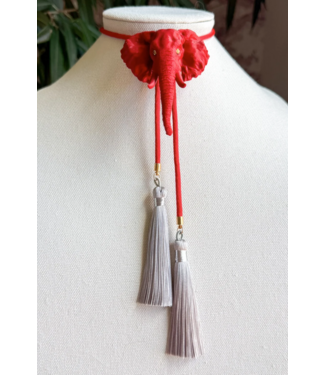 Rahya Jewelry Design Elephant Bolo Crimson with Crimson & Gray