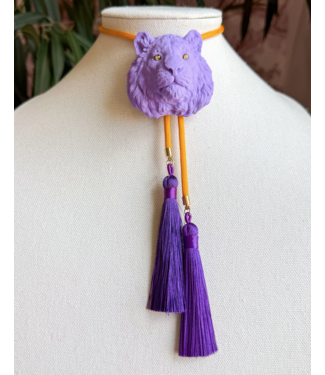 Rahya Jewelry Design Tiger Bolo Lavender with Golden Yellow & Deep Purple