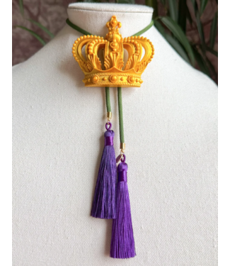 Rahya Jewelry Design Crown Bolo Gold with Olive & Deep Purple