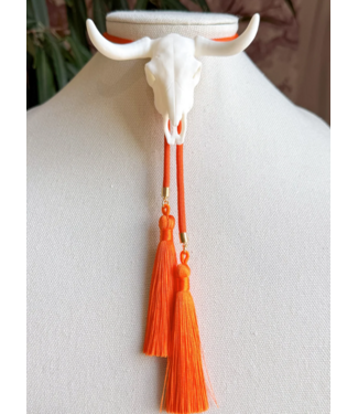 Rahya Jewelry Design Longhorn Bolo Ivory with Burnt Orange & Orange