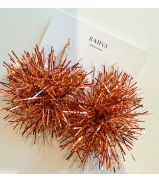 Rahya Jewelry Design Copper Pom Pom Earrings
