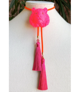 Rahya Jewelry Design Tiger Bolo Neon Pink with Neon Orange & Fuchsia
