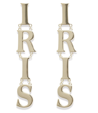 Rahya Jewelry Design Iris Letters Statement Earrings