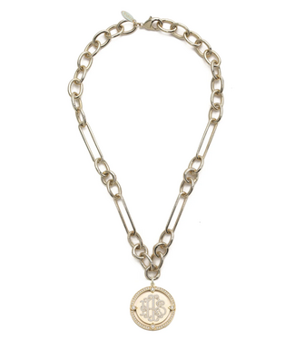 Rahya Jewelry Design Iris St. Charles Necklace with Monogram Medallion