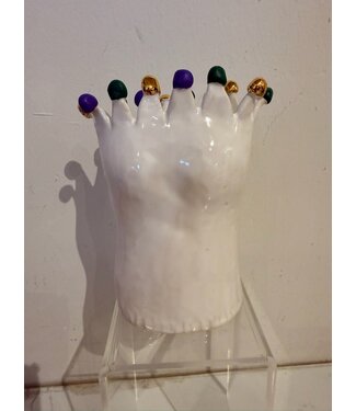 Colleen Frampton Mardi Gras Crown Bust Vase Smooth