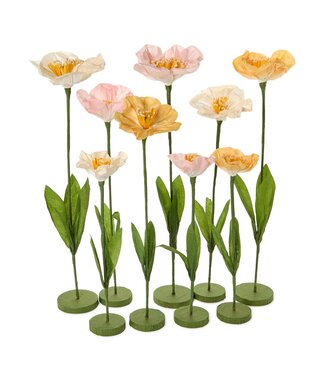 Two's Company Pink Hand-Crafted Paper Flower with Base