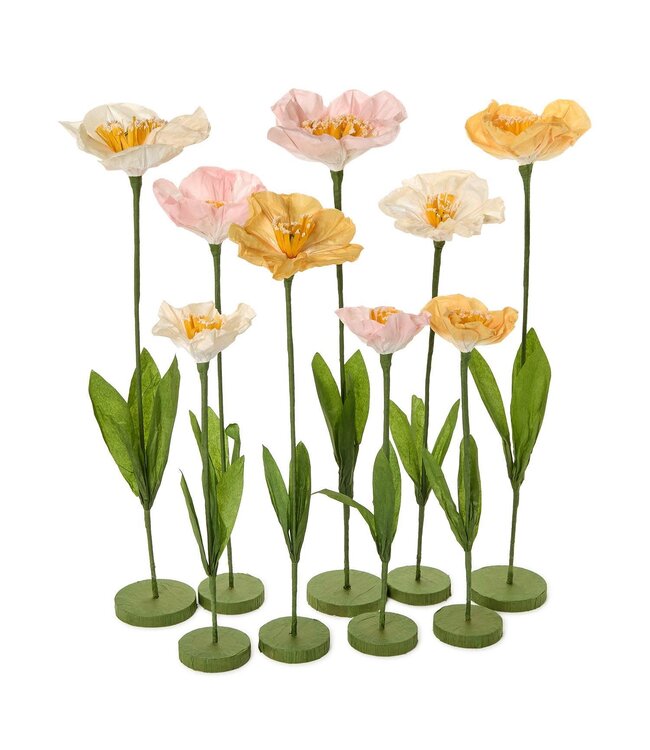 Peach Hand-Crafted Paper Flower with Base