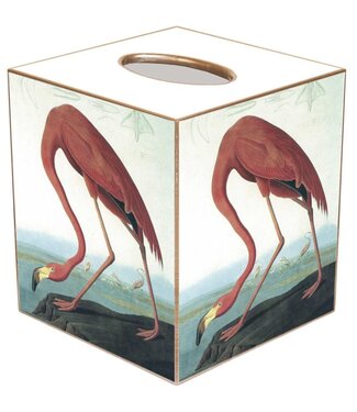 Marye-Kelley Pink Flamingo Tissue Box Cover | Paper Mache
