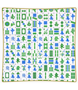 Marye-Kelley Blue and Green Mahjong Decorative Glass Plate