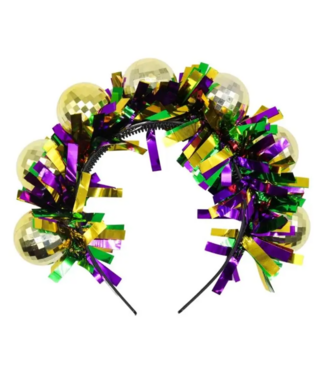 Plush Appeal Mardi Gras Discoball Headband