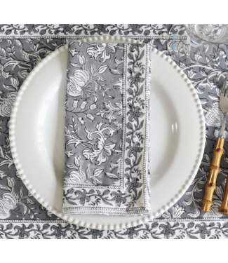 Pacific & Rose Textiles Napkin Pacho Slate Floral, Set of 4