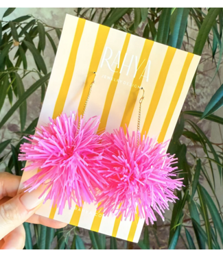 Rahya Jewelry Design Mini Strawberry Pom Pom Earrings