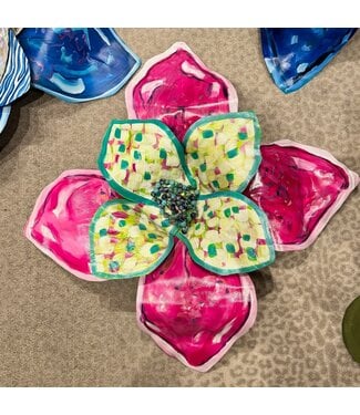 Popcorn Studio Hot Pink Flower with Teal