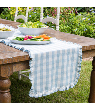 Juliska Gingham Ruffle 18" x 90" Table Runner
