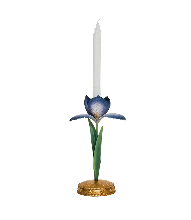 Meadow Walk Iris 9" Candlestick - Chambray